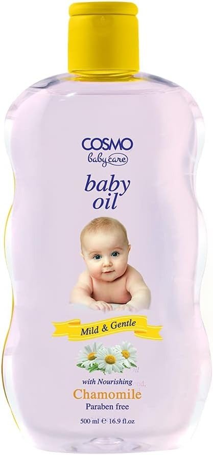 CD COSMO DESIGNS Baby Care - Mild & Gentle 500ML Baby Oil - With Nourishing, Chamomile & Paraben Free