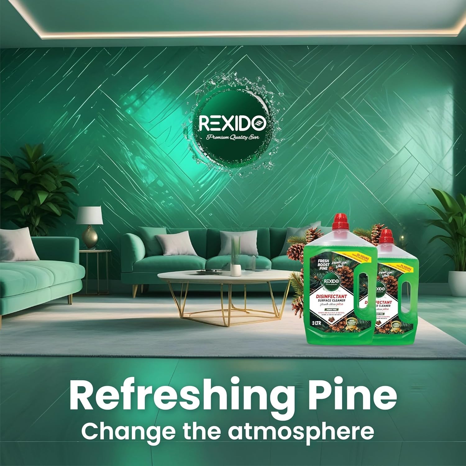 REXIDO High Power Antibacterial Floor Cleaner (Forest Pine) – 3L: - Image 6