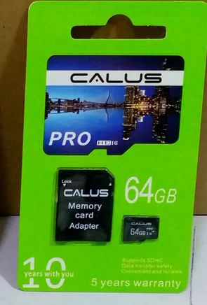 CALUS PRO 64GB MicroSDXC Memory Card with SD Adapter - Fast, Reliable Storage