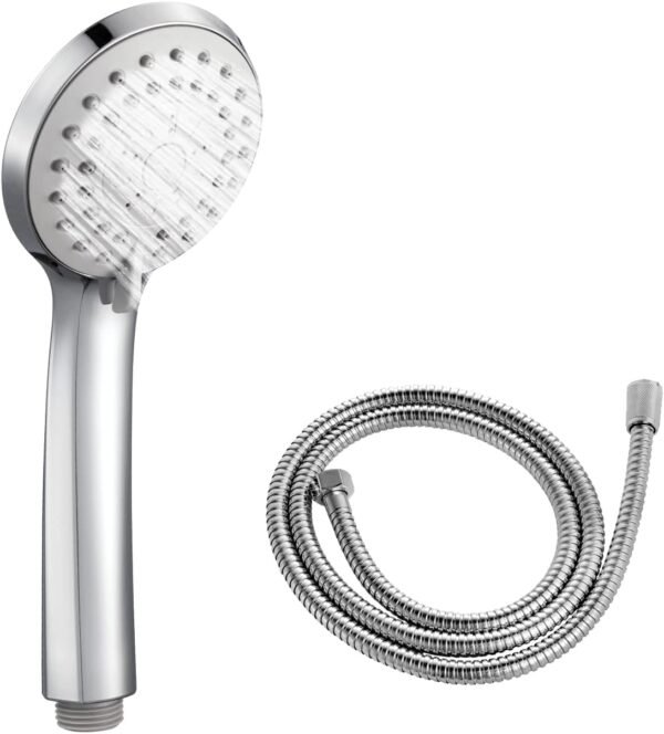 Handheld Shower Head Set, High Pressure 3 Spray Settings Showerhead, 3.5" 2GPM Easy Cleaning Nozzles Massage Spa with 60inch Stainless Steel Shower Hose and Holder, Chrome