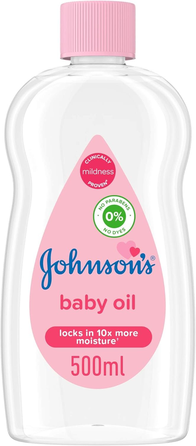 Johnson's Baby Moisturising Oil, ideal for massaging, free from dyes, parabens, phthalates, and alcohol , suitable for sensitive skin, 500ml