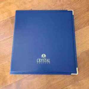Crystal Cruises Blue Leather with Gold Trim Photo Album. 13 1/2 By 12 1/2