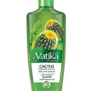 Vatika Naturals Cactus Enriched Hair Oil – 300ml | Hair Fall Control & Strengthening | With Cactus, Garlic & Gergir | Nourishes Scalp & Roots for Strong, Thick, Healthy Hair