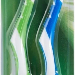 Dabur Herb’l Toothbrush – Medium Twin Pack | Wavy Bristles for Deep Cleaning | Gum Massager & Non-Slip Grip | Manual Toothbrush | Multicolor (2 Count)