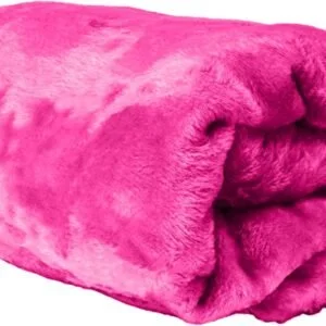Linen Klub Single Micro Fleece Flannel Blanket - 260 GSM, Super Plush and Comfy Throw Blanket, Size : 150 x 200cm, Fuschia Pink