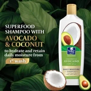 PARACHUTE ADVANSED SHAMPOO DAILY MOISTURE 340ML | Shampoo with Avocado & Coconut | Moisturizes & Reduces Hair Breakage| Deep Hydration for Soft Hair| 0% Harmful Chemicals